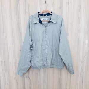 Vintage 90s Aberdeen Mens Jacket XL Gray Harrington Windbreaker Full Zip Coat